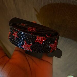 Black and Red Hot topics Rhinestone Belt